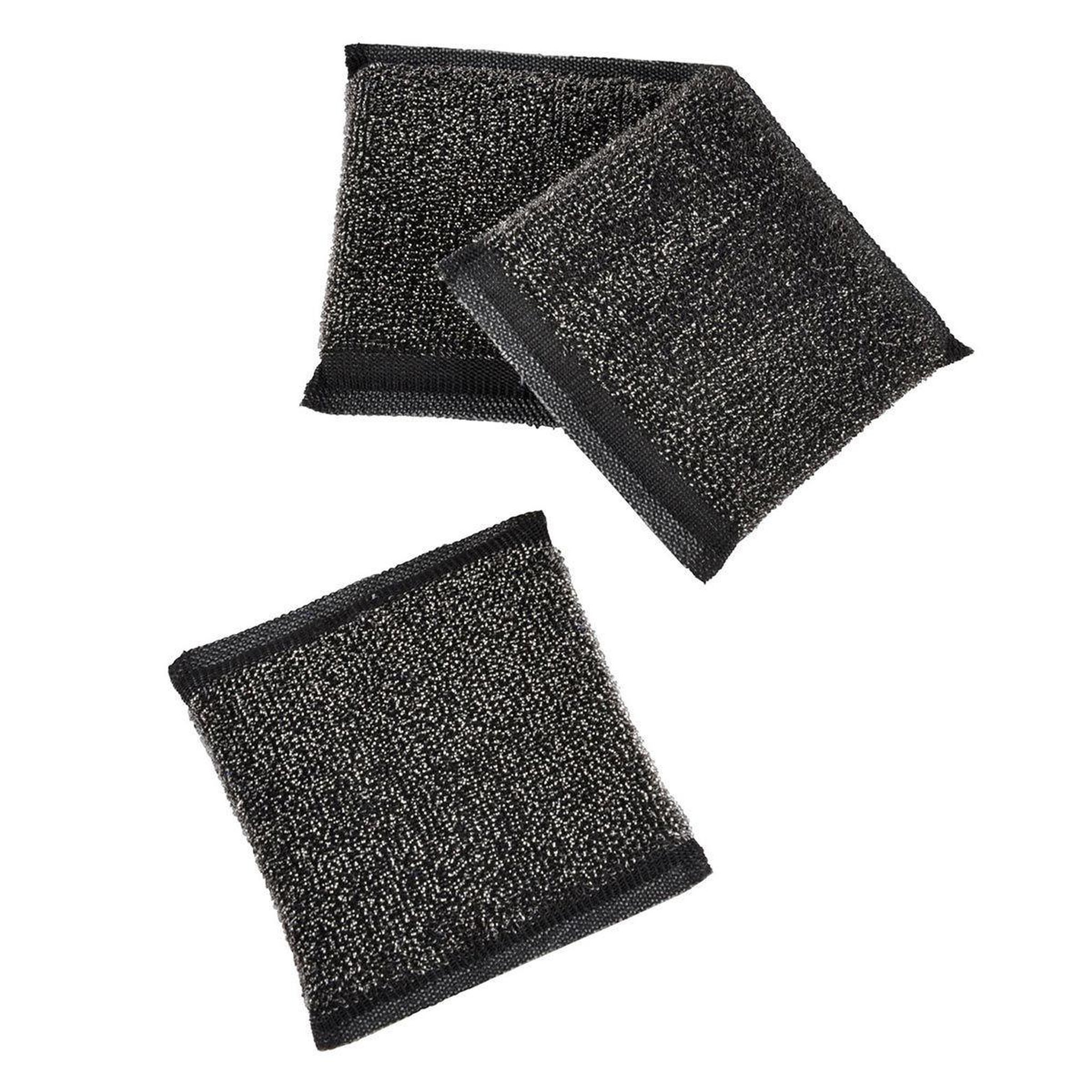 HOMEA Lot de 3 éponges  grattantes  10cm gris