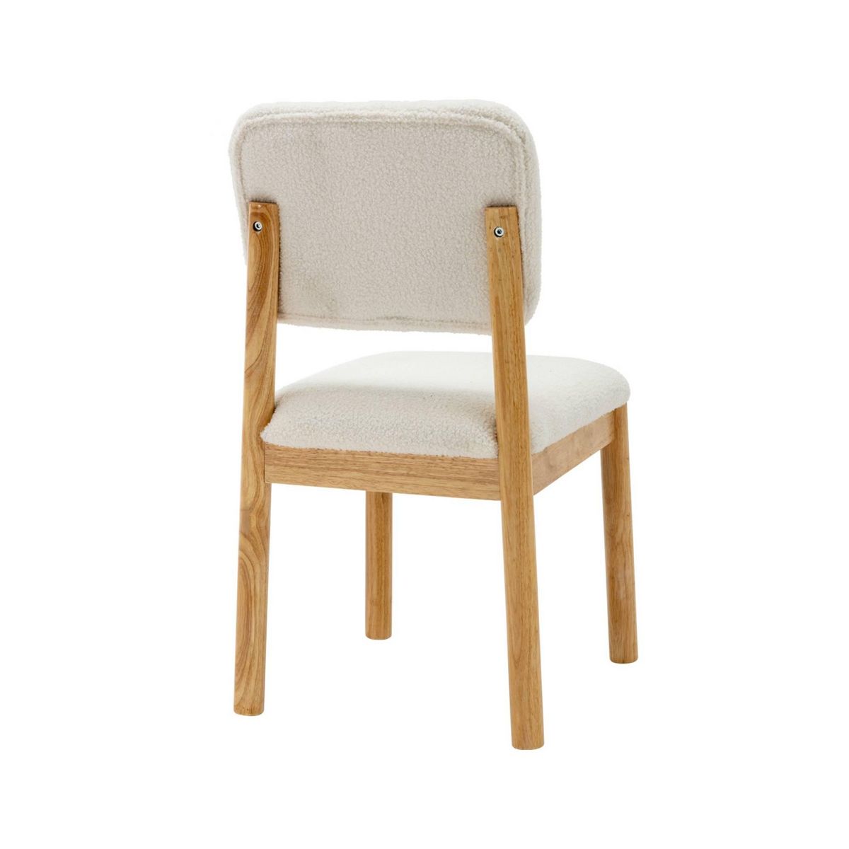 SWEEEK Lot de 2 chaises scandinaves piètement en bois d'hévéa revêtement bouclette