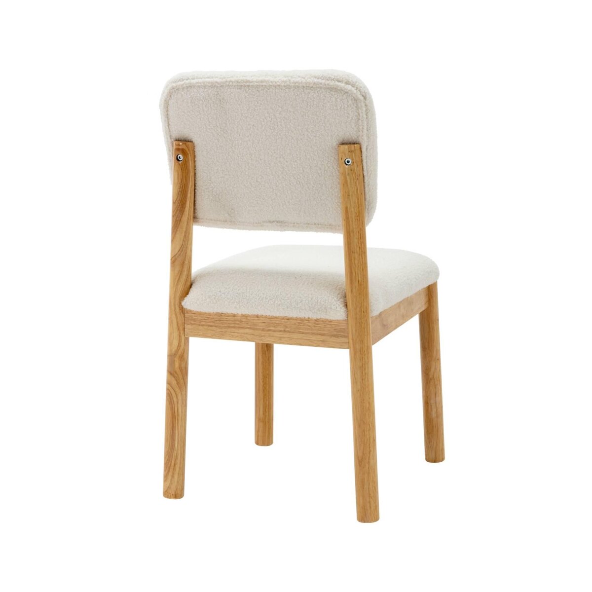 SWEEEK Lot de 2 chaises scandinaves piètement en bois d'hévéa revêtement bouclette