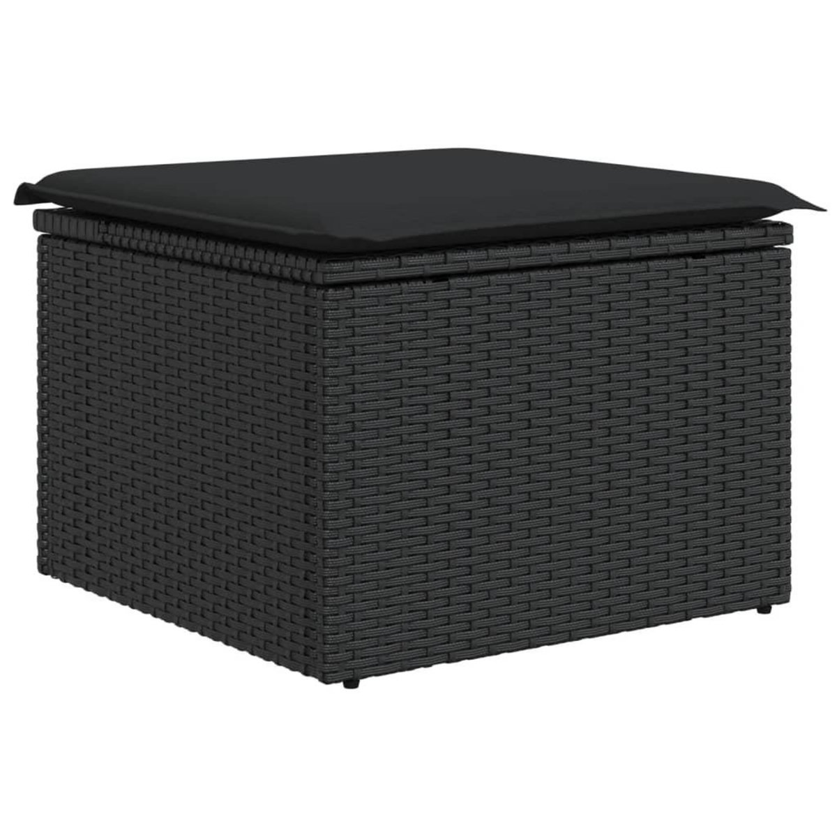 VIDAXL Salon de jardin 11 pcs avec coussins noir resine tressee