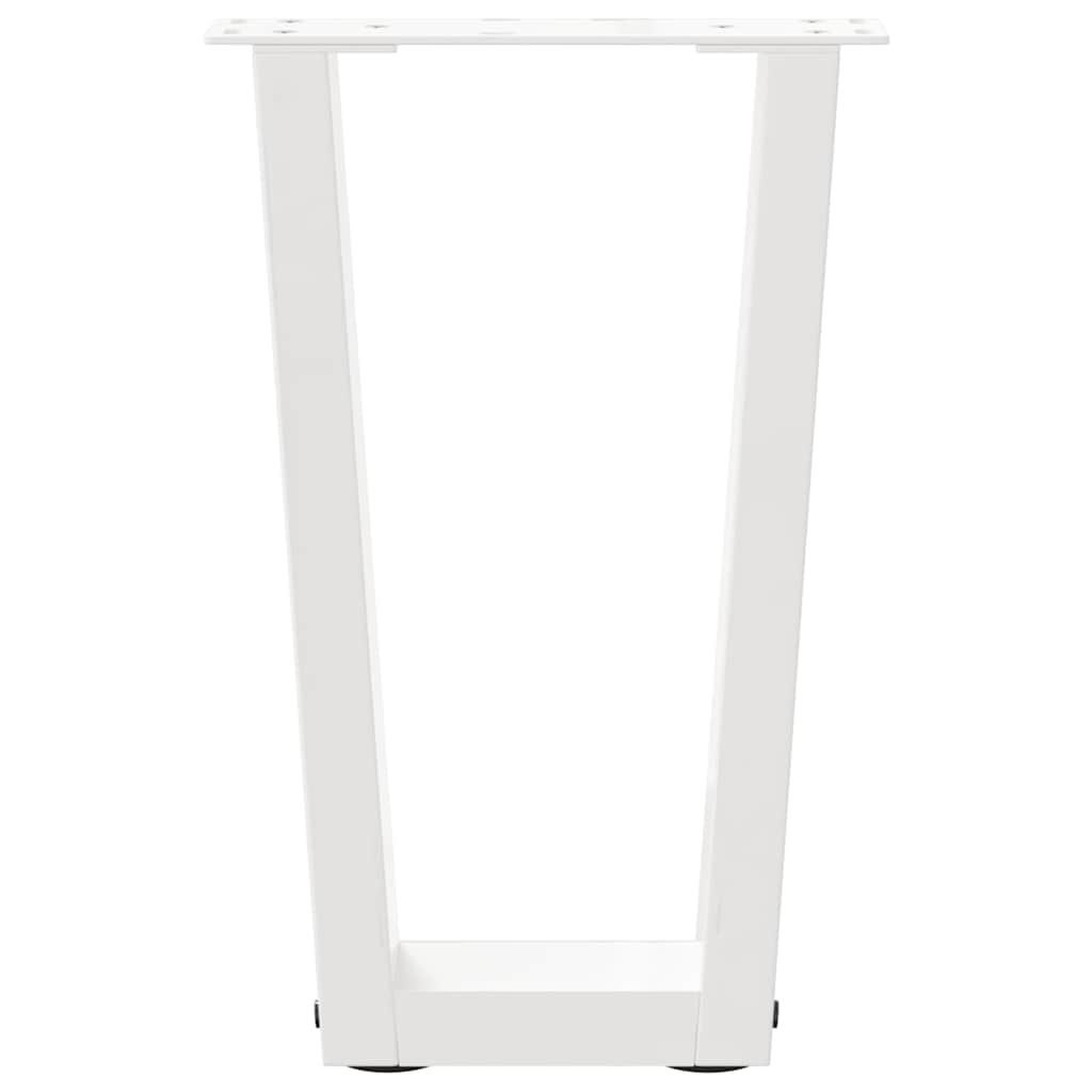 Voir la diapositive 5 : VIDAXL Pieds de table a manger forme de V 2 pcs blanc 38x(42-43,3) cm