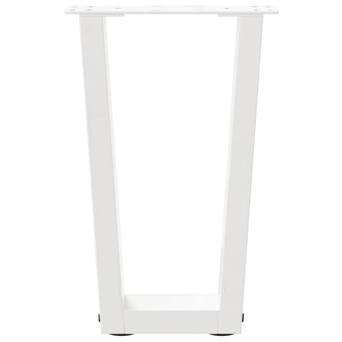 VIDAXL Pieds de table a manger forme de V 2 pcs blanc 38x(42-43,3) cm