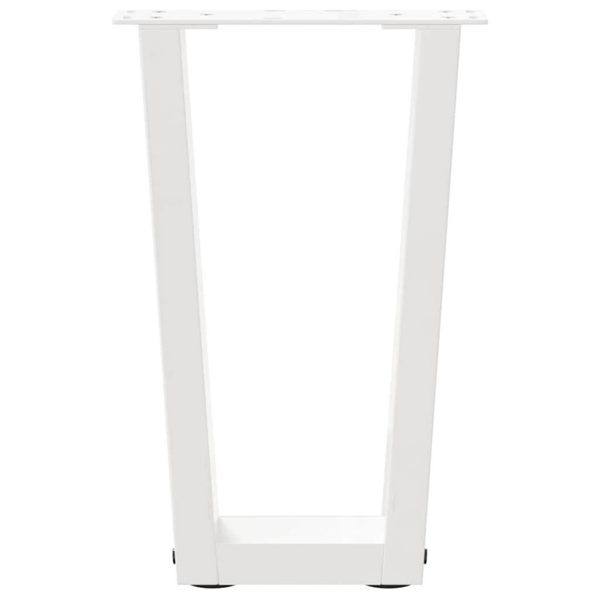 VIDAXL Pieds de table a manger forme de V 2 pcs blanc 38x(42-43,3) cm