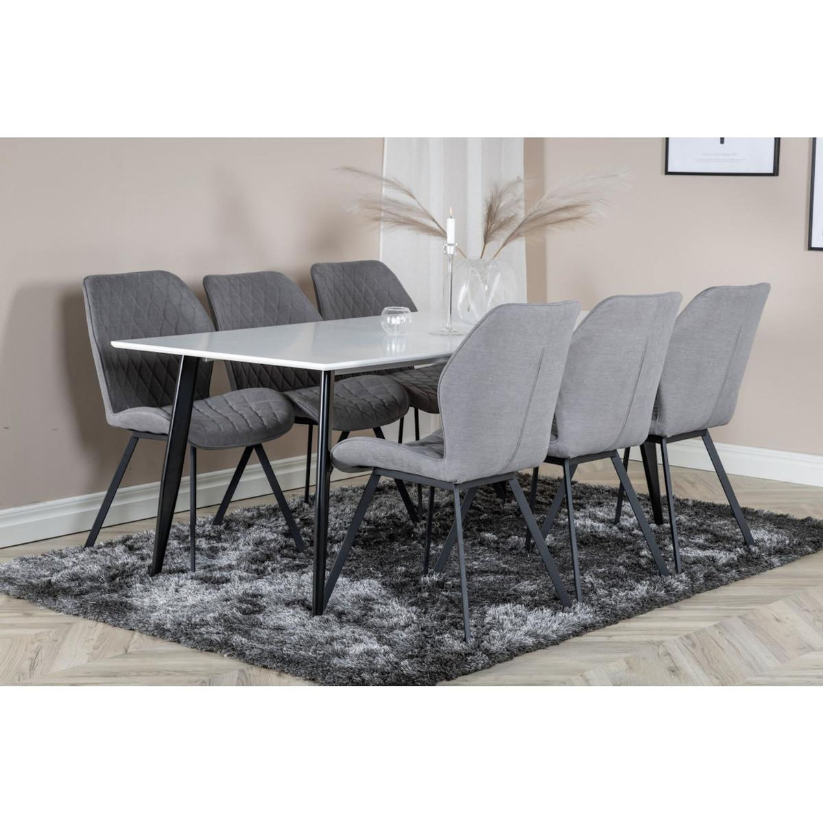 Paris Prix Table à Manger  Polar  180cm Blanc & Noir