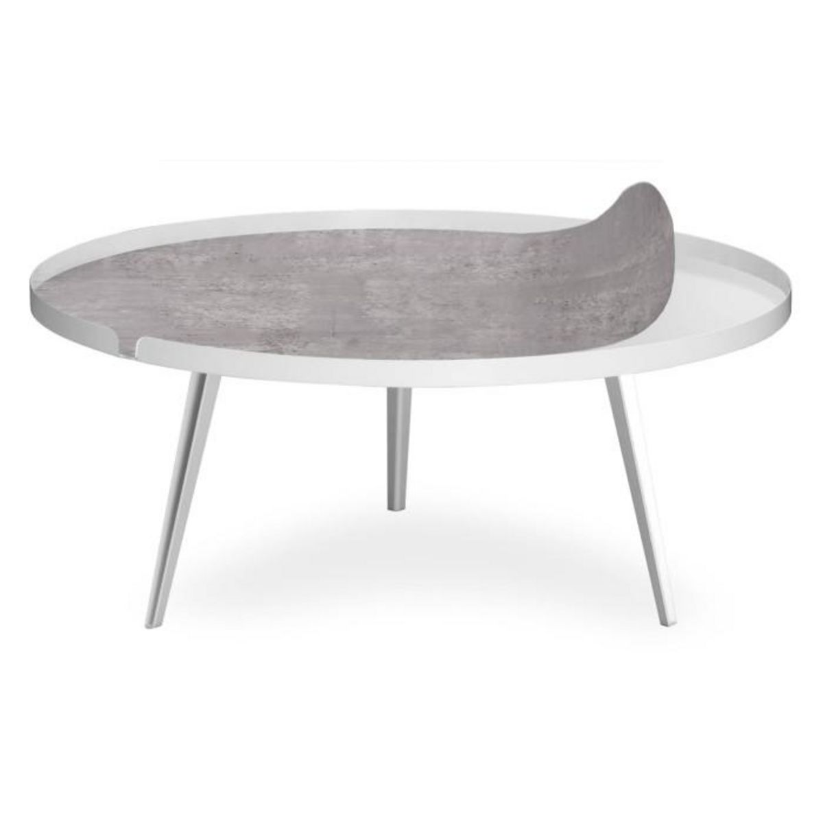 Paris Prix Table Basse à Rebord 2 Covers  Texture  90cm Blanc