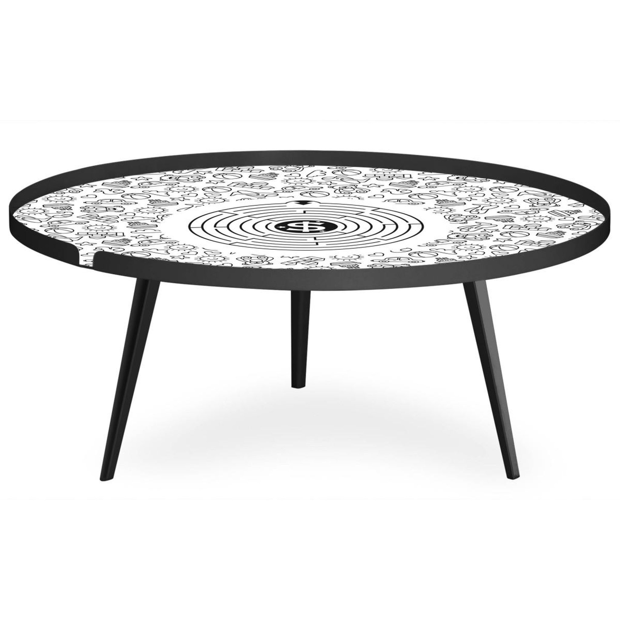 Voir la diapositive 2 : Paris Prix Table basse à rebord 2 covers  kid  90cm noir