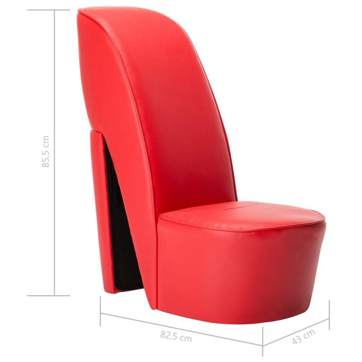 VIDAXL Chaise en forme de chaussure a talon haut Rouge Similicuir