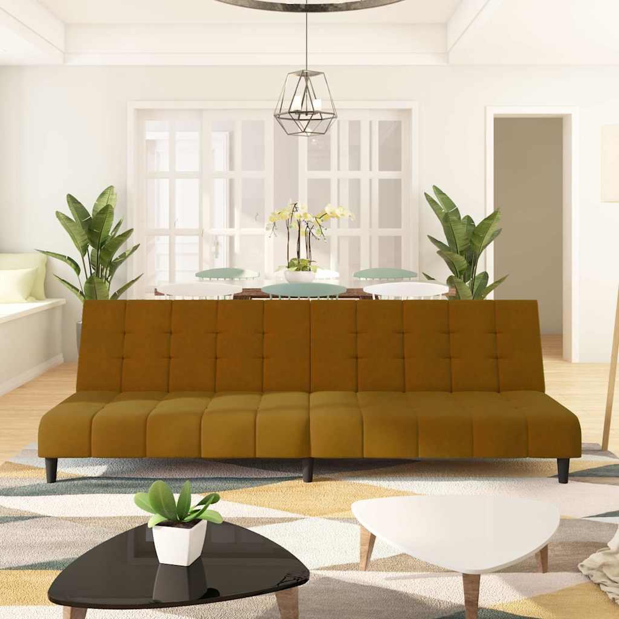 VIDAXL Canape-lit a 2 places marron velours