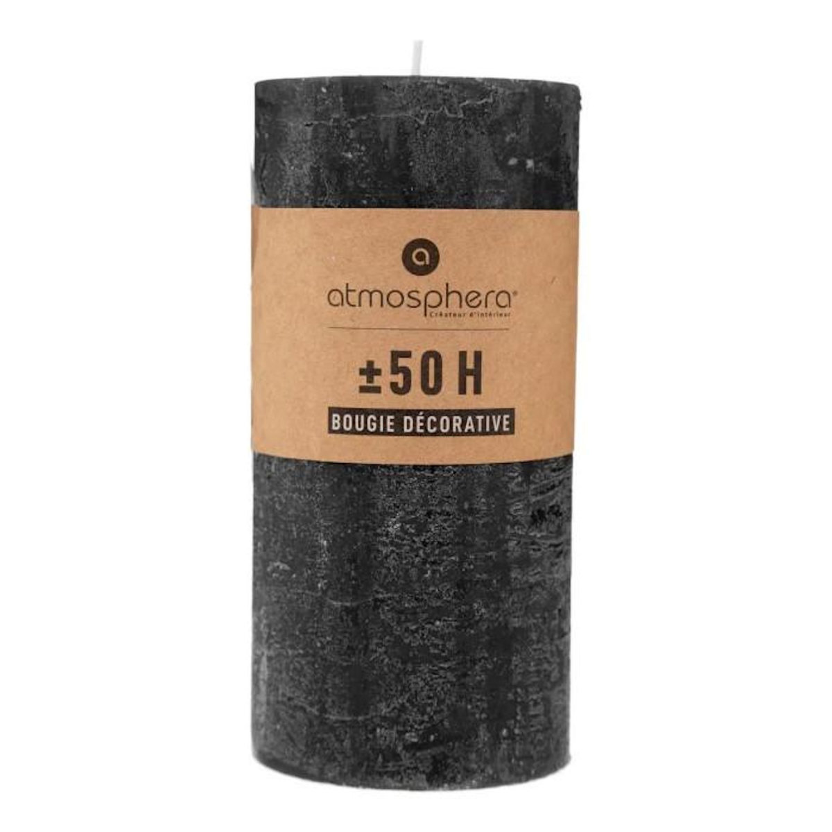 COMPTOIR DE LA BOUGIE Bougie Cylindrique  Rustic  14cm Noir