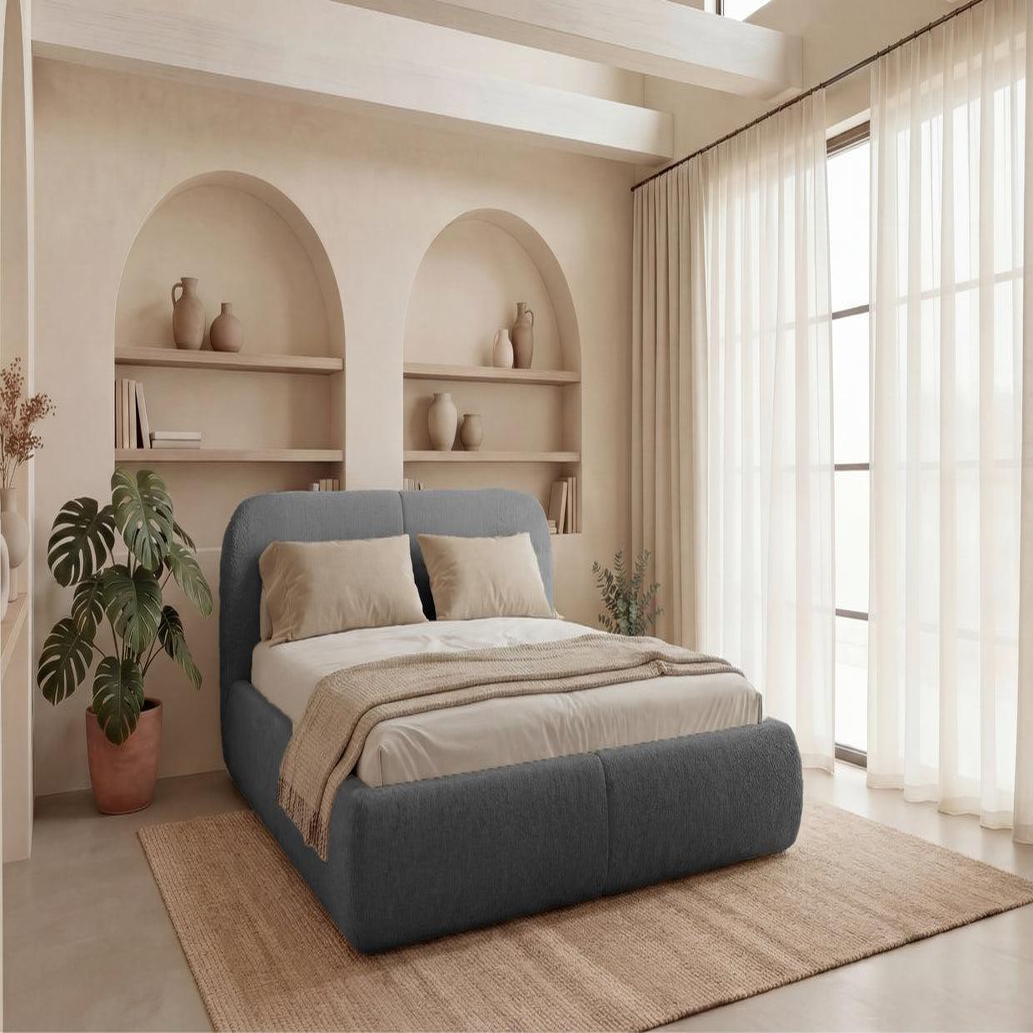 Voir la diapositive 2 : CASANOVA PARIS Delora - lit coffre tissu chenille
