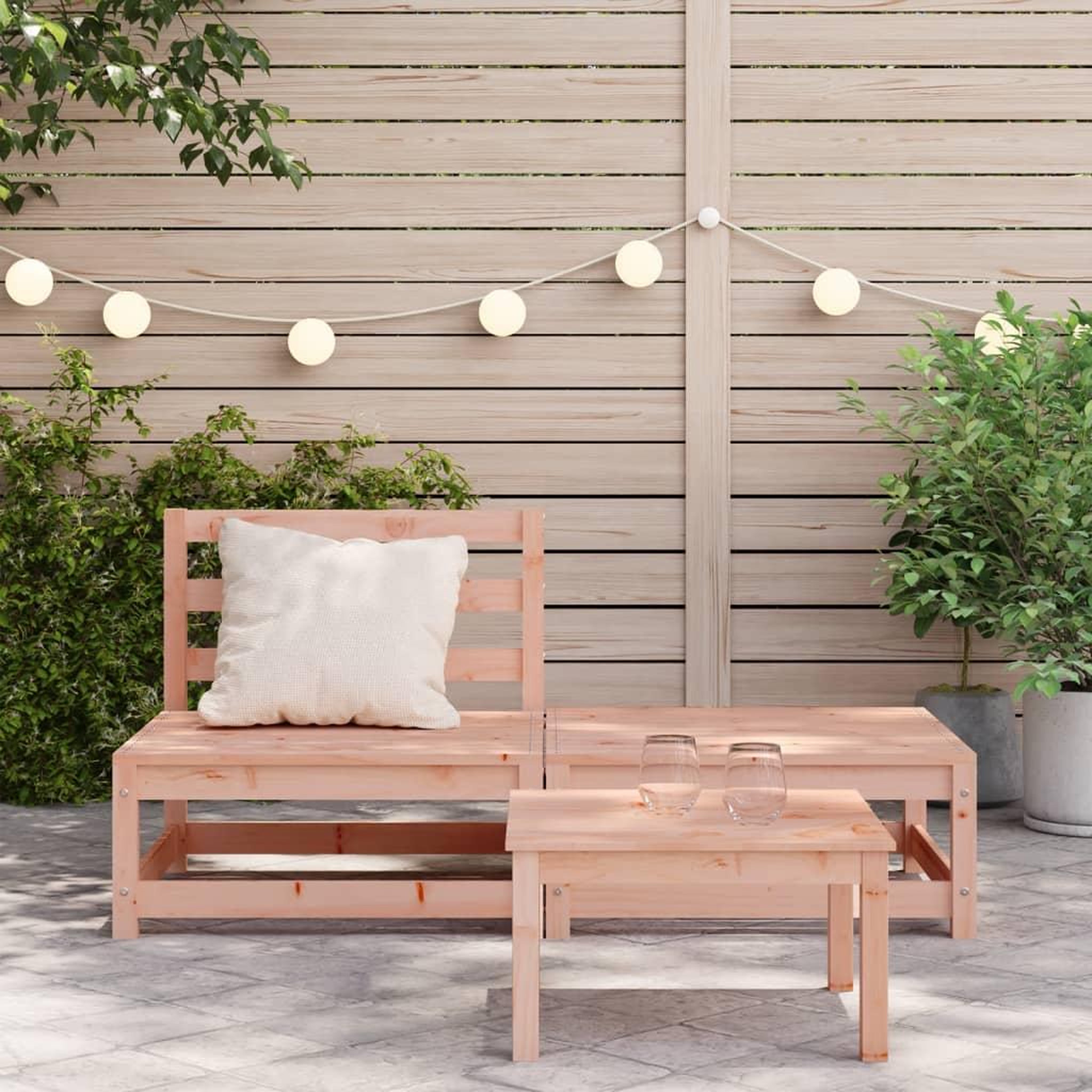 Voir la diapositive 3 : VIDAXL Canape jardin sans accoudoirs repose-pieds bois massif douglas