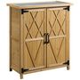 Voir la diapositive 4 : OUTSUNNY Abri de jardin armoire de jardin remise pour outils sur pied dim. 75L x 40l x 90H cm 3 étagères 2 portes toit tôle bois sapin pré-huilé