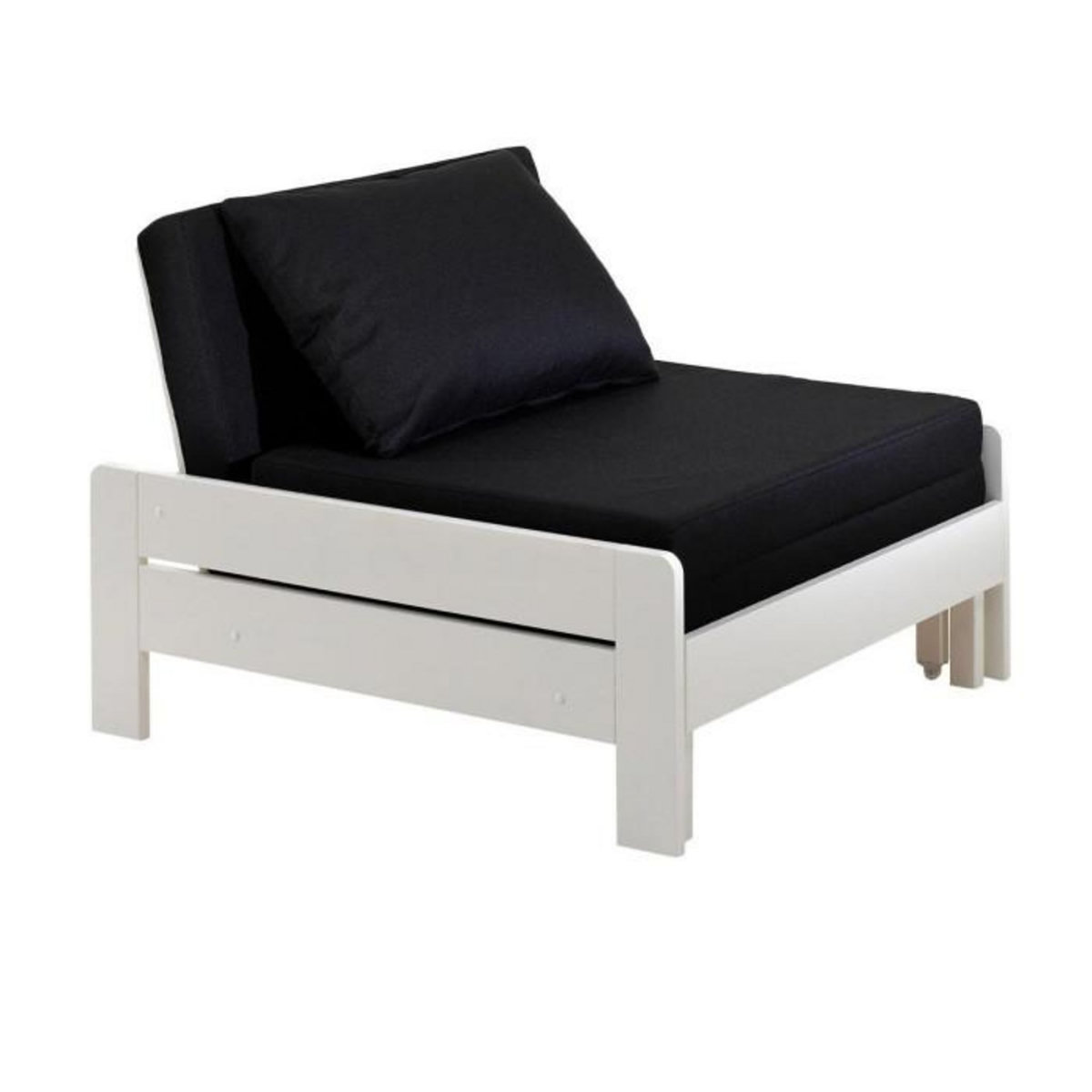 Paris Prix Pack - Lit Mezzanine, Commode & Fauteuil-Lit  Pino II  Blanc