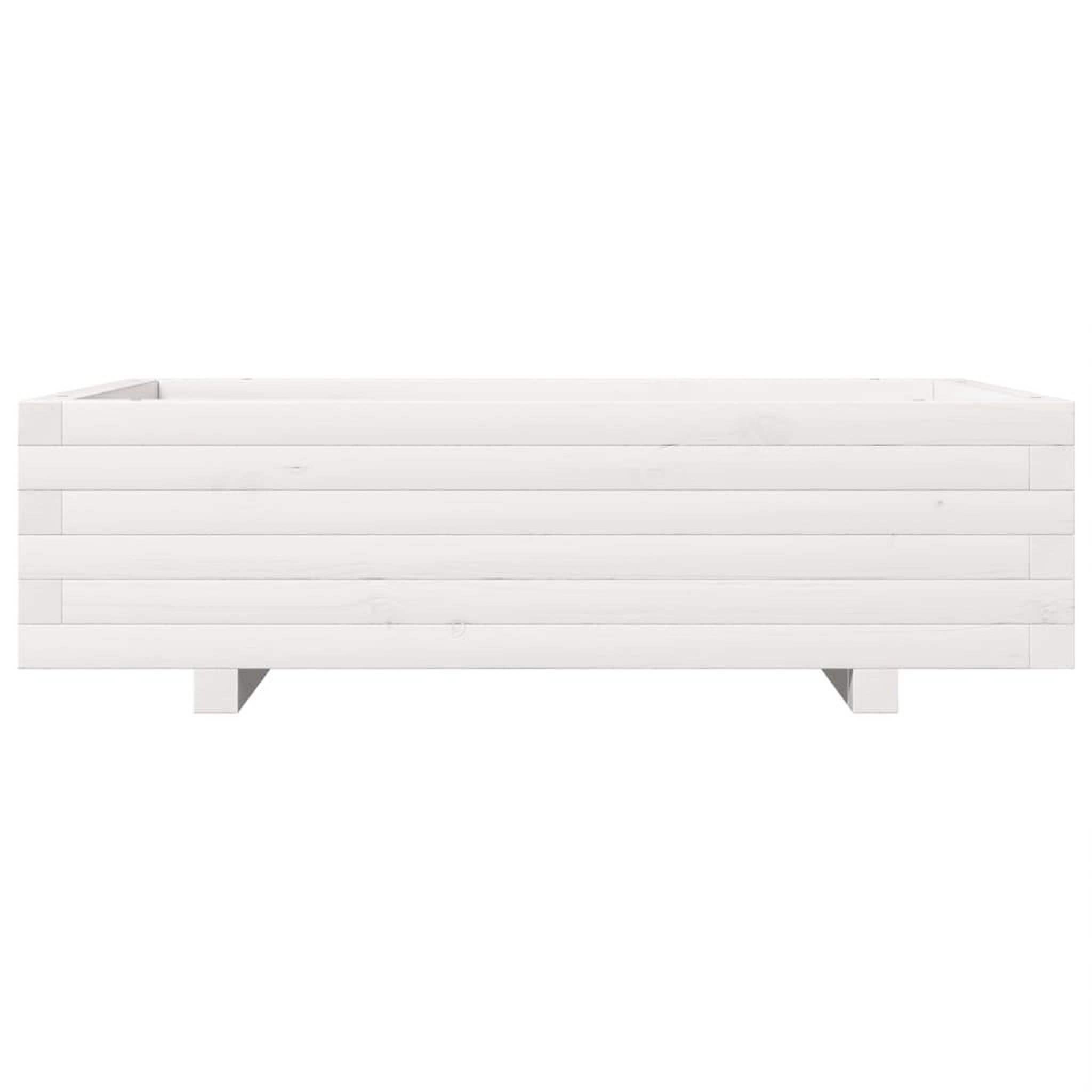 Voir la diapositive 5 : VIDAXL Jardiniere blanc 90x60x26,5 cm bois de pin massif