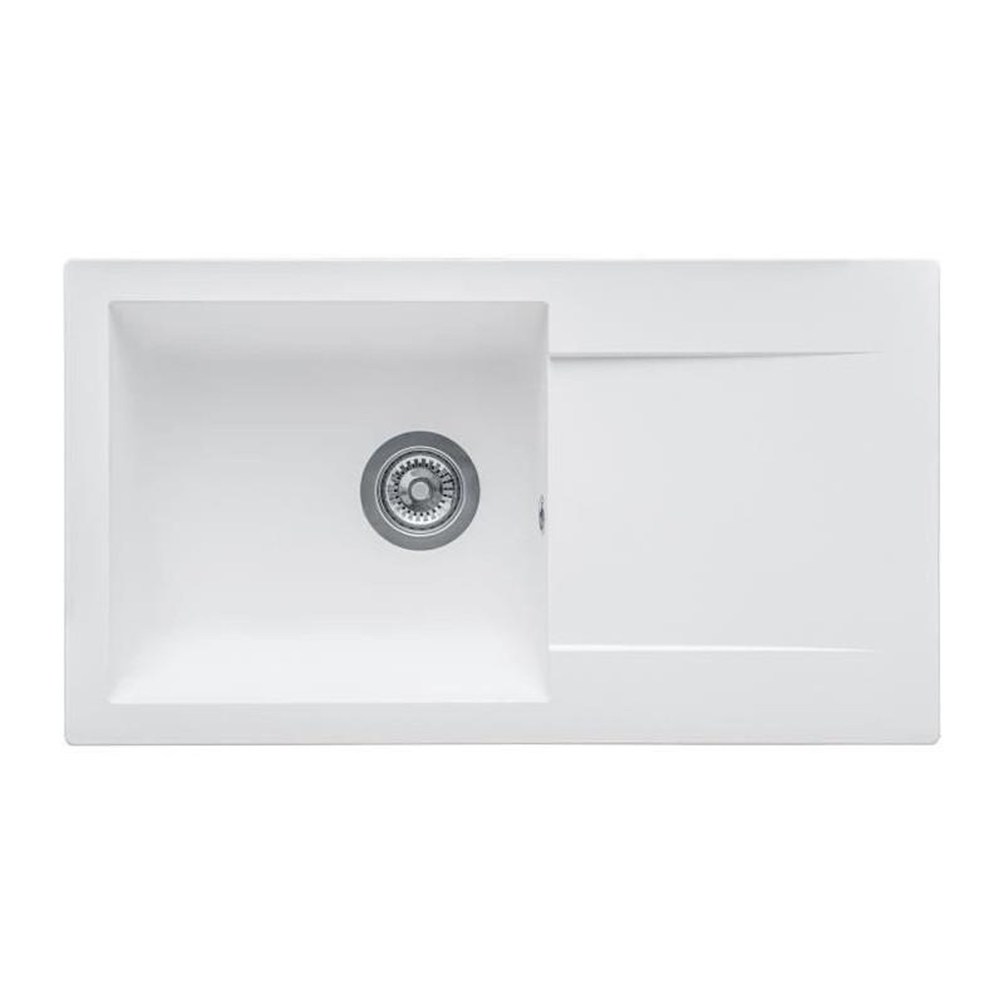 STRADOUR STRADOUR Evier a encastrer EINNA, en SMC BLANC UNI - 17,  1 bac, dim. 78 * 43,5 cm, vidage manuel