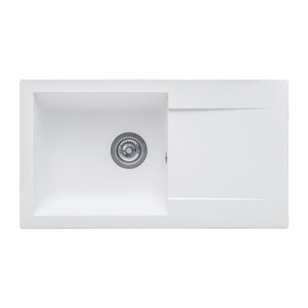 STRADOUR STRADOUR Evier a encastrer EINNA, en SMC BLANC UNI - 17,  1 bac, dim. 78 * 43,5 cm, vidage manuel