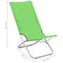 Voir la diapositive 6 : VIDAXL Chaises de plage pliables lot de 2 Vert Tissu