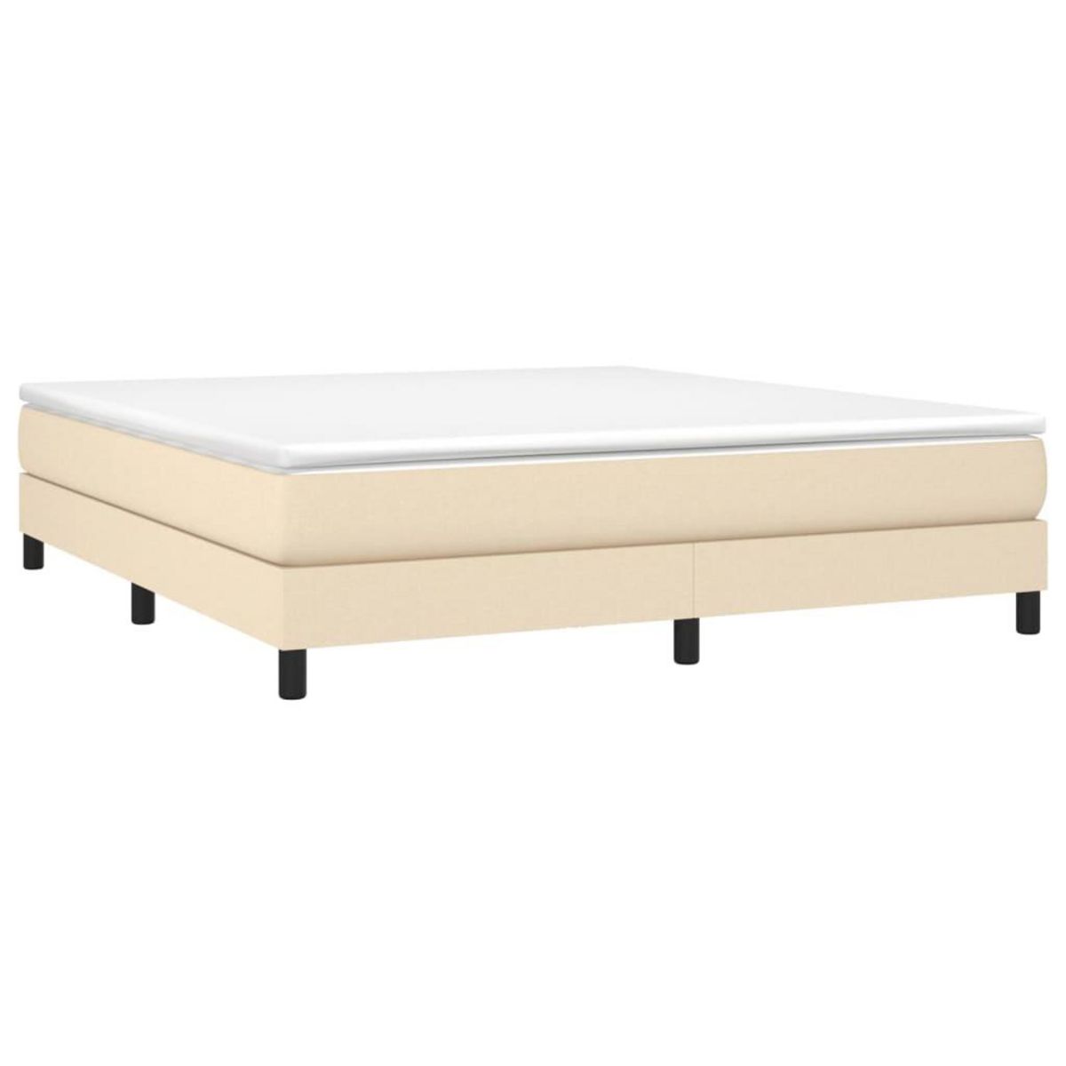 VIDAXL Sommier a lattes de lit avec matelas Creme 180x200 cm Tissu