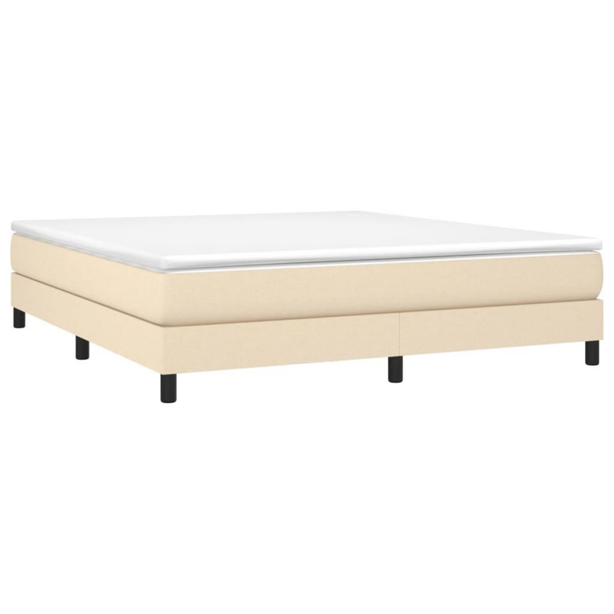 VIDAXL Sommier a lattes de lit avec matelas Creme 180x200 cm Tissu
