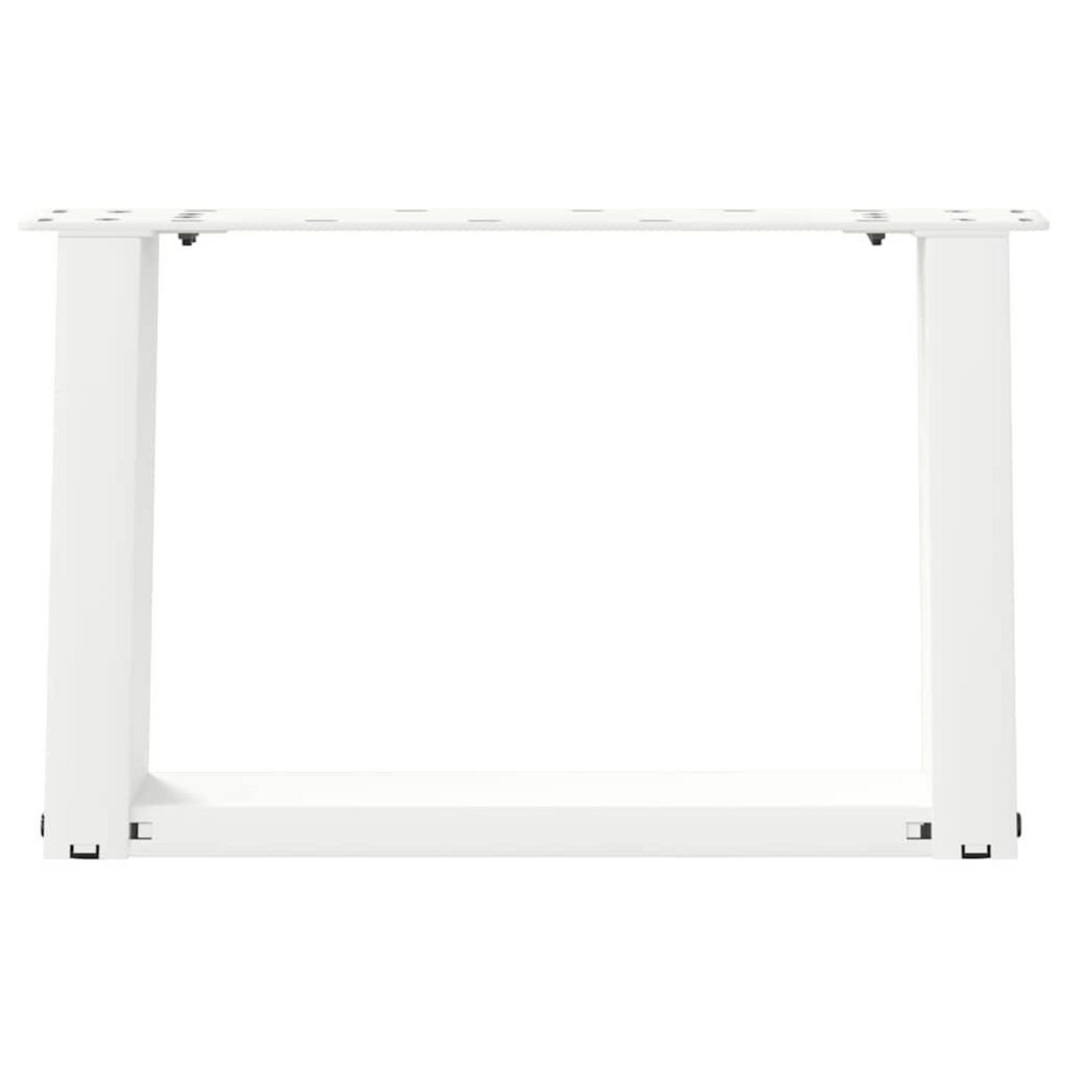 VIDAXL Pieds de table basse forme de U 2 pcs blanc 40x(30-31) cm acier