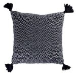 Paris Prix Coussin Déco à Pompons  Delios  40x40cm Noir