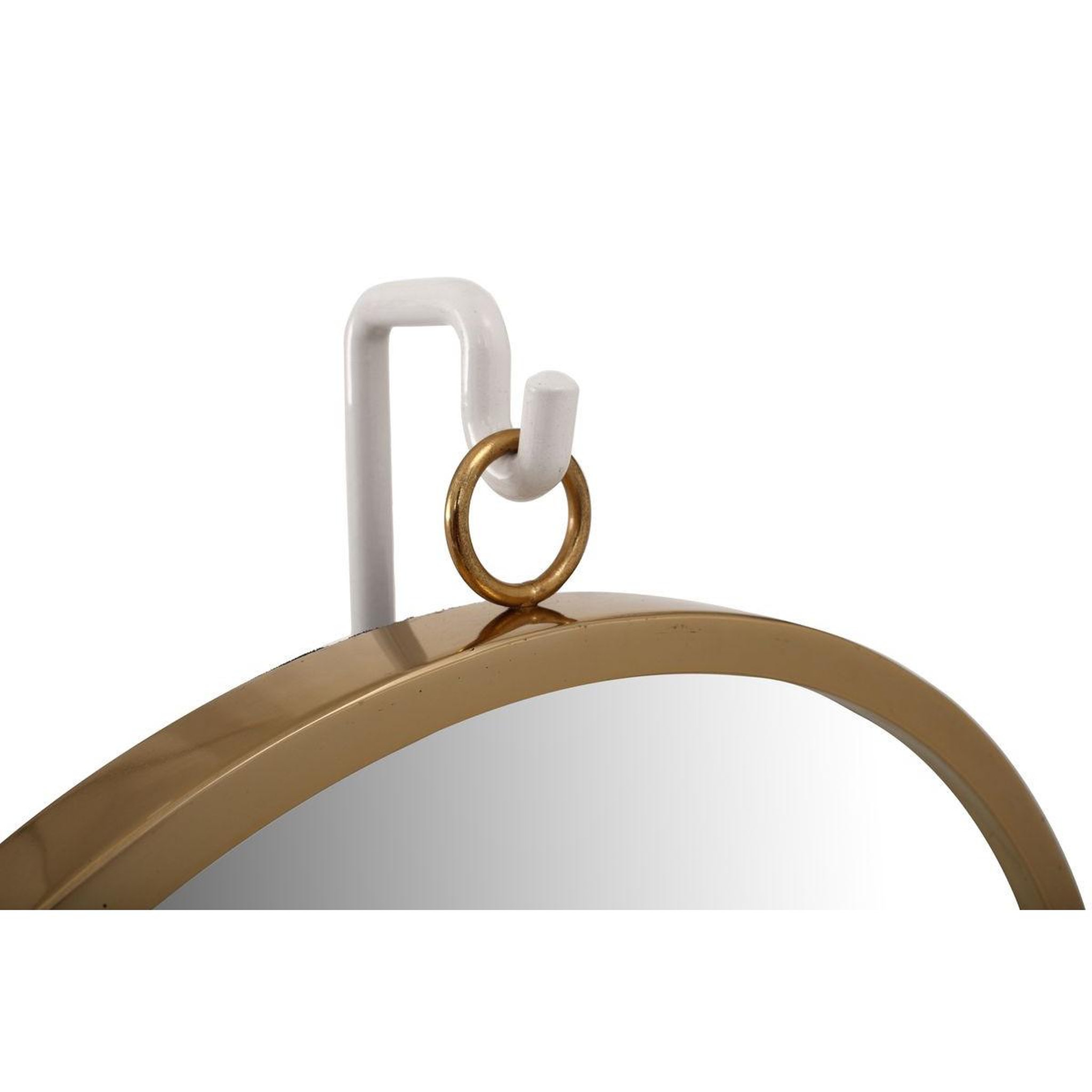 Voir la diapositive 2 : Paris Prix Miroir à Poser Rond  Eleganca  75cm Blanc & Or