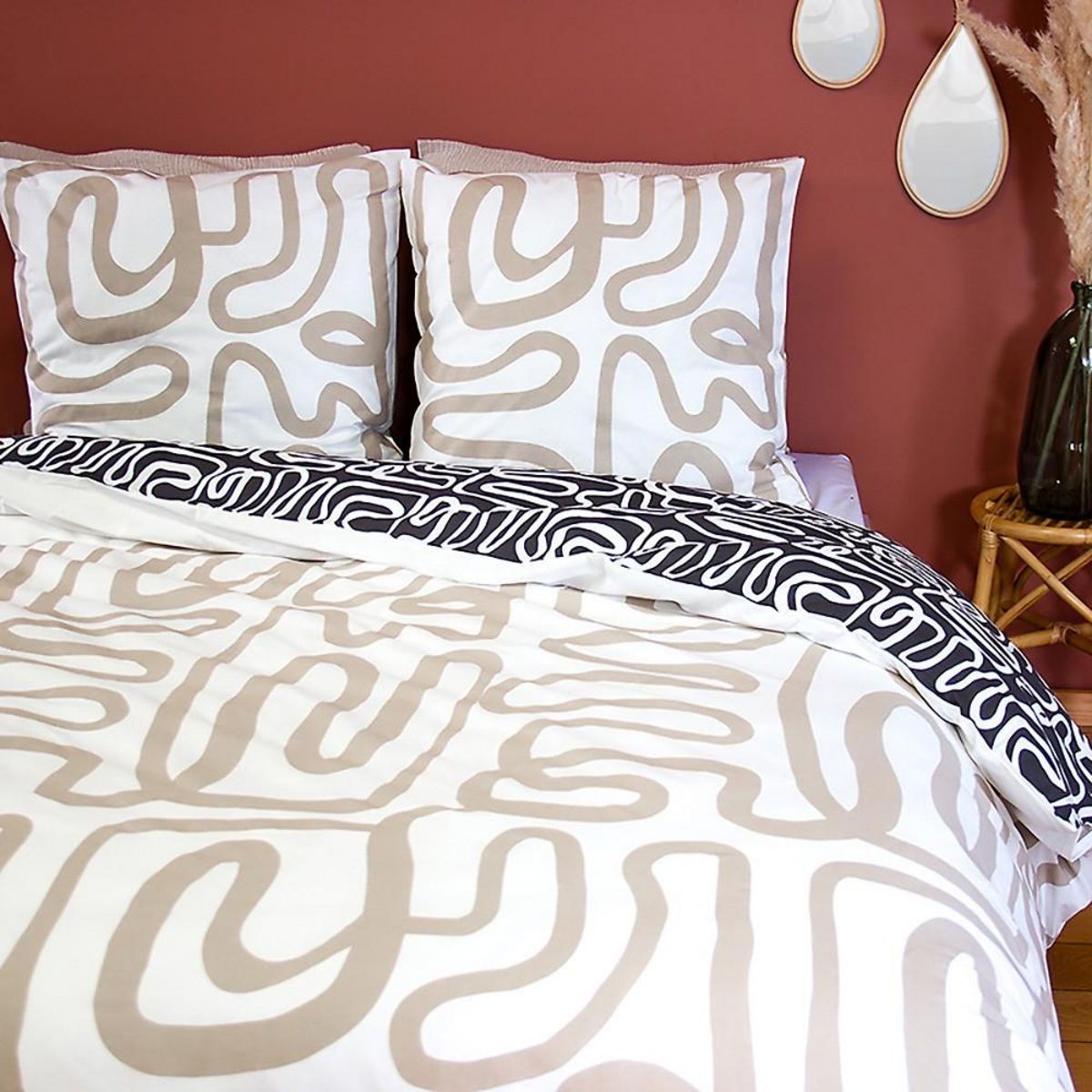 Home collection Parure de couette 2 pcs 100% coton 52 fils, sidnie