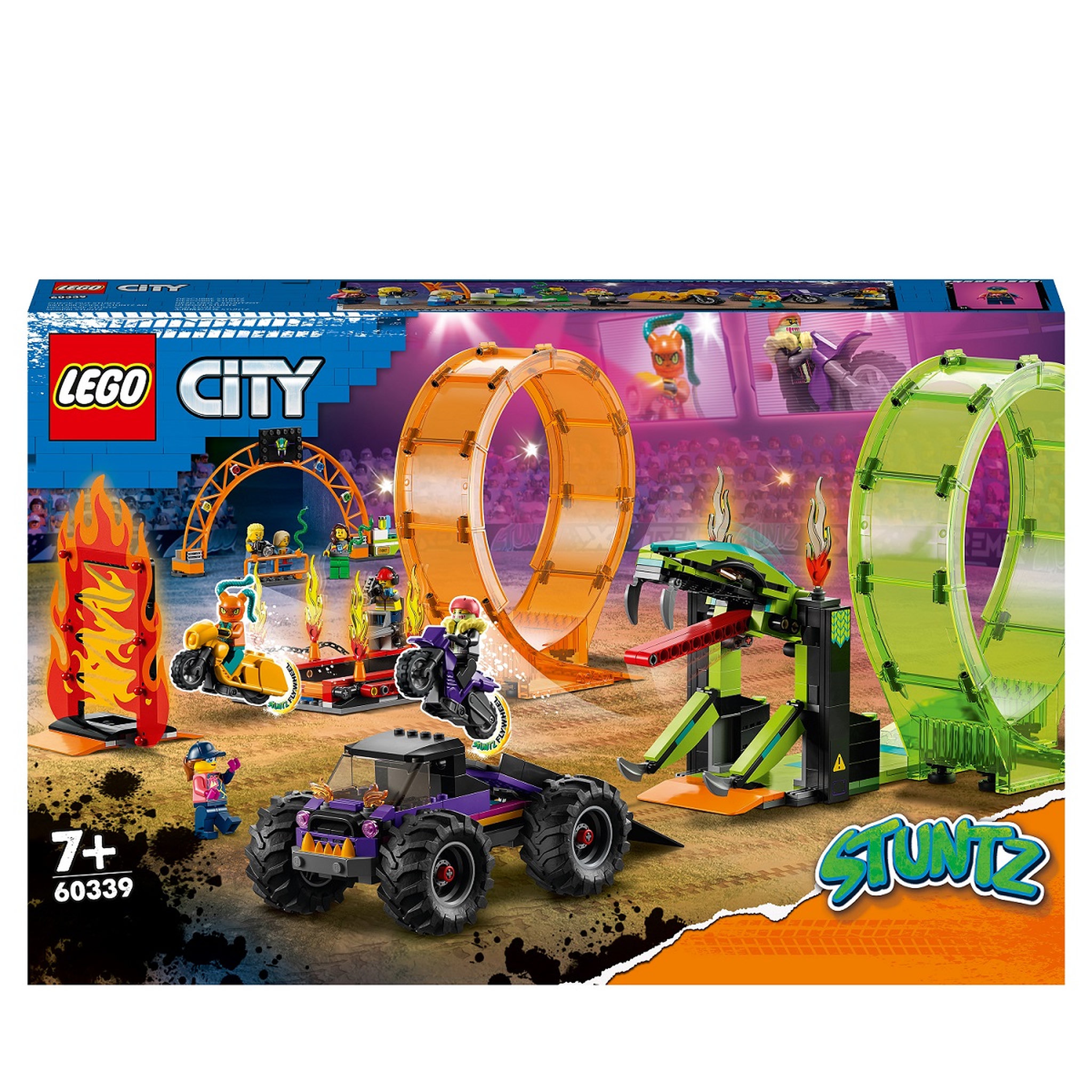 LEGO City 60339 L&rsquo;Arène de Cascade avec Double Looping, Jouet de Monster Truck