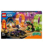 lego city 60339 l’arène de cascade avec double looping, jouet de monster truck