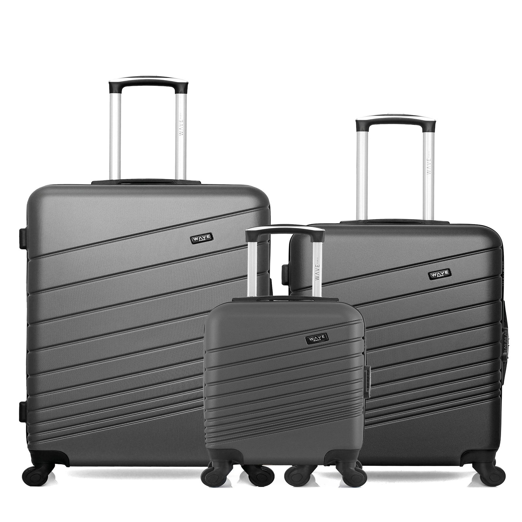 WAVE PARIS Lot de 3 - valises grand format, weekend et cabine xxs tigre