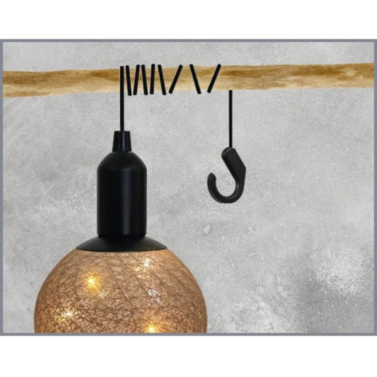 Paris Prix Lampe Suspension à Led  Boule  24cm Beige