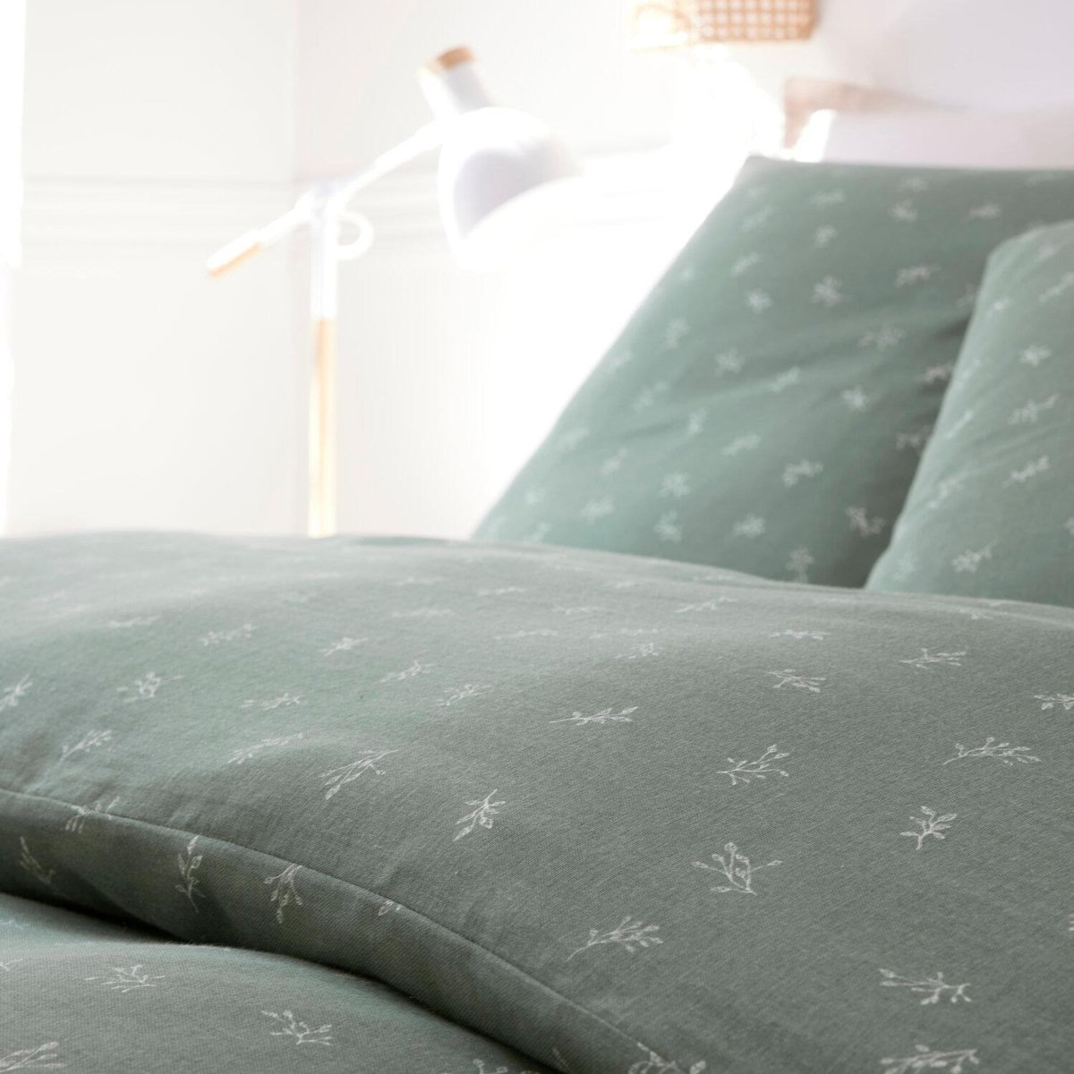 BATON ROUGE Parure housse de couette 100% gaze de coton imprimé celestine
