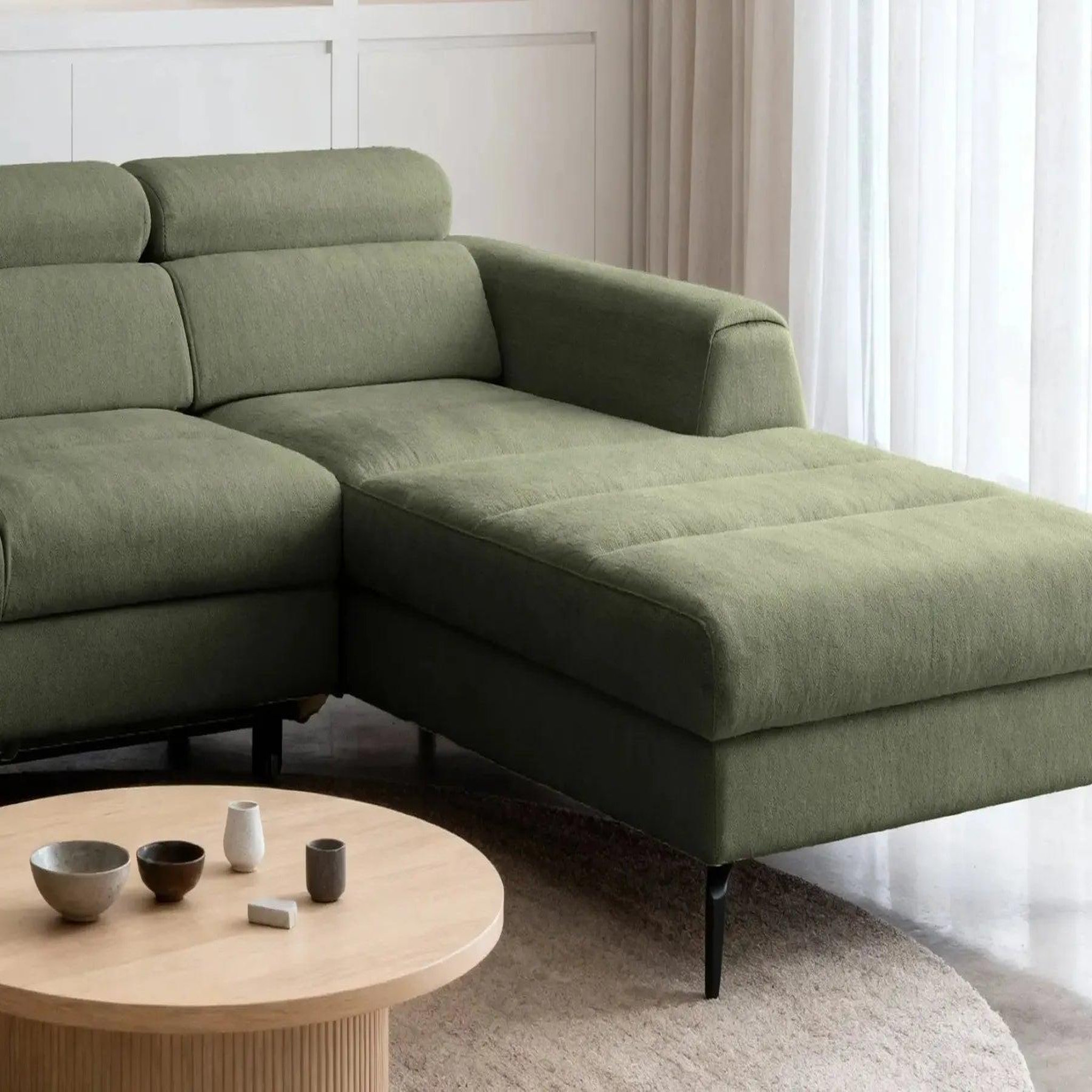 Voir la diapositive 3 : CASANOVA PARIS Clovis - canapé d'angle convertible tissu chiné