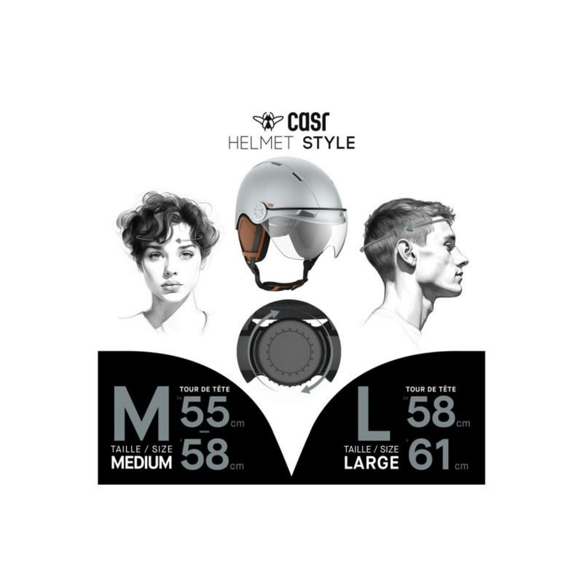 CASR Accessoire trottinette électrique Casr CASQUE DE PROTECTION STYLE CASR GRIS BLEU M