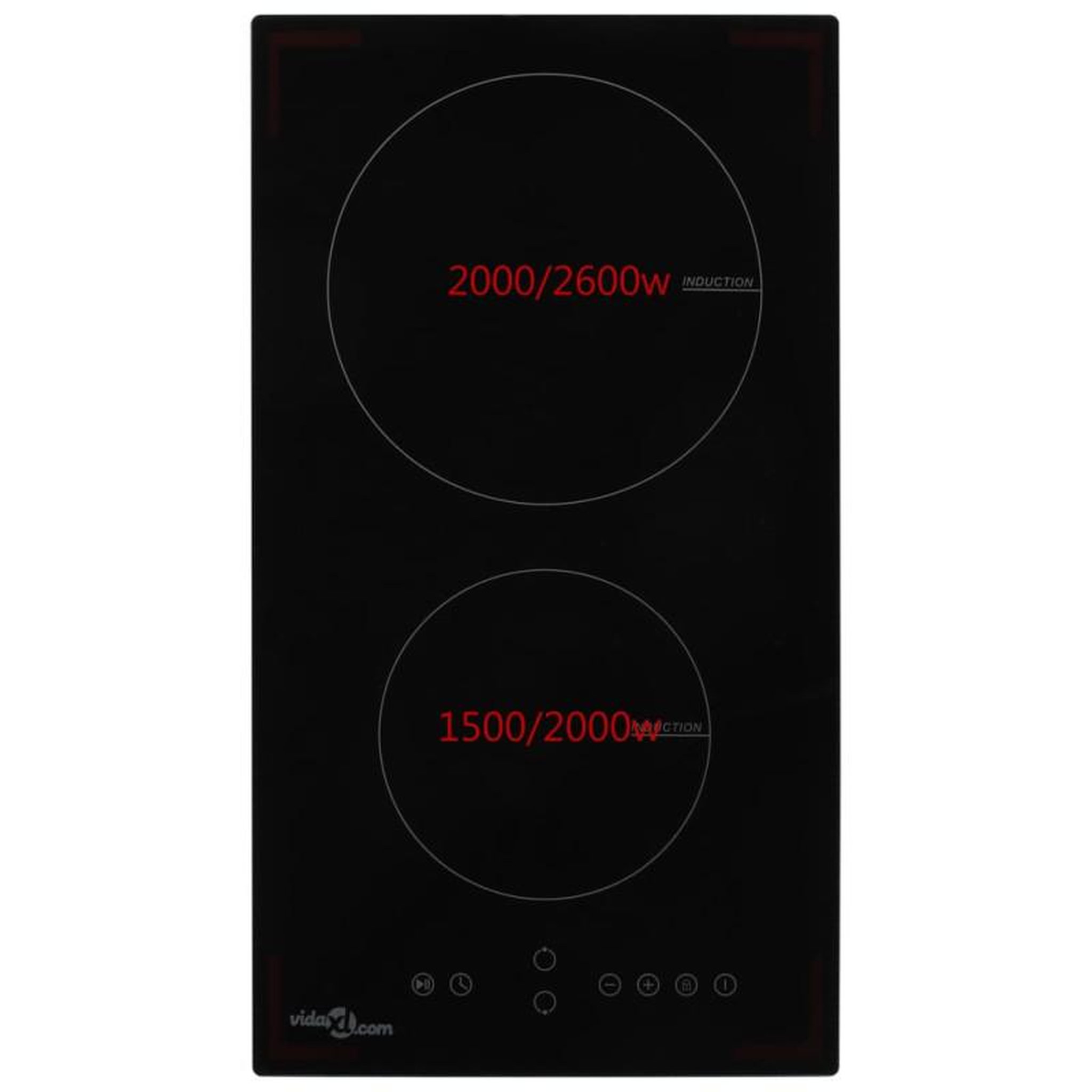 Voir la diapositive 2 : VIDAXL Plaque de cuisson à induction 2 brûleurs Contrôle tactile 3500W