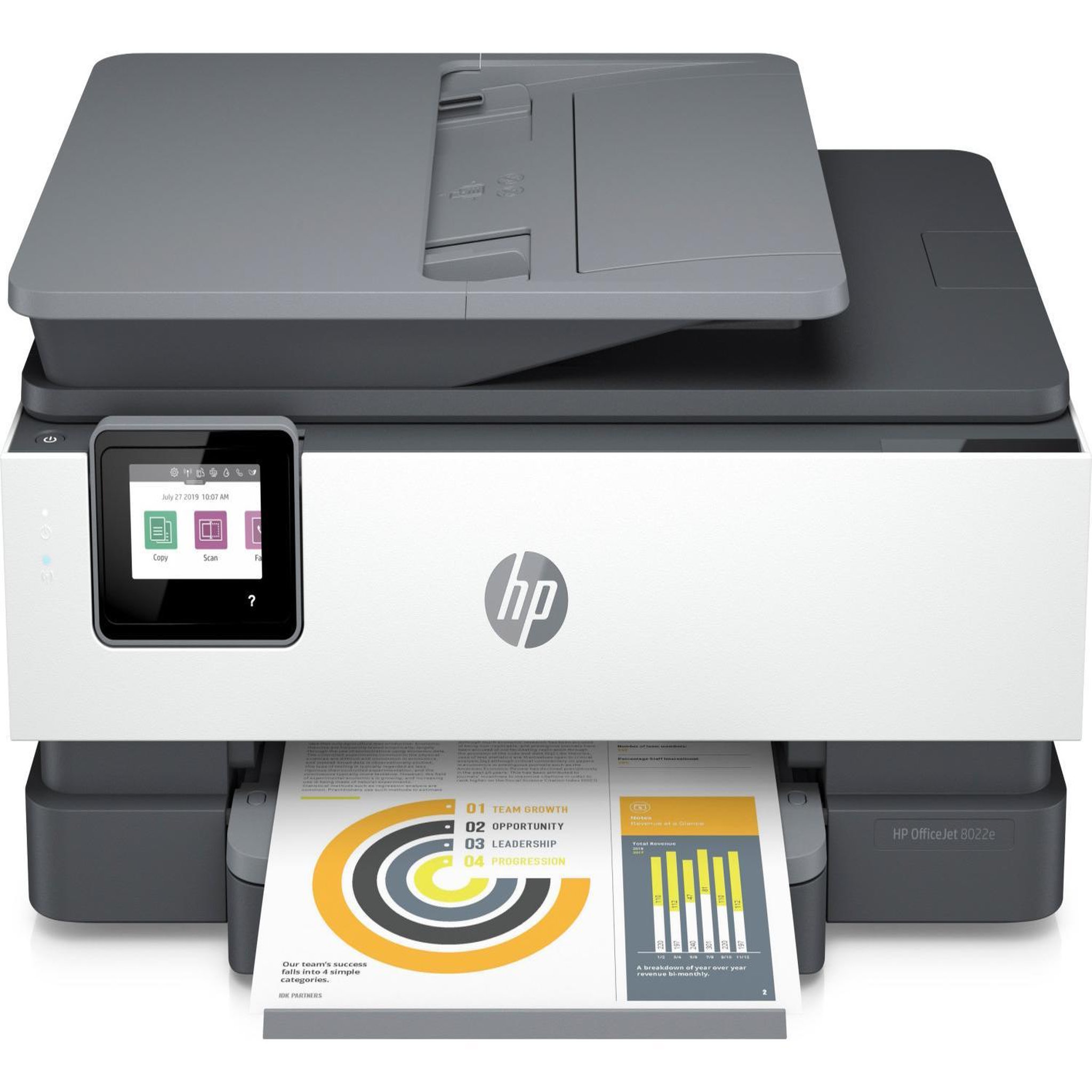 Voir la diapositive 3 : HP Hp 229w7b officejet pro 8022e jet d'encre a4 4800x1200 dpi 20 ppm wi-fi blanc gris