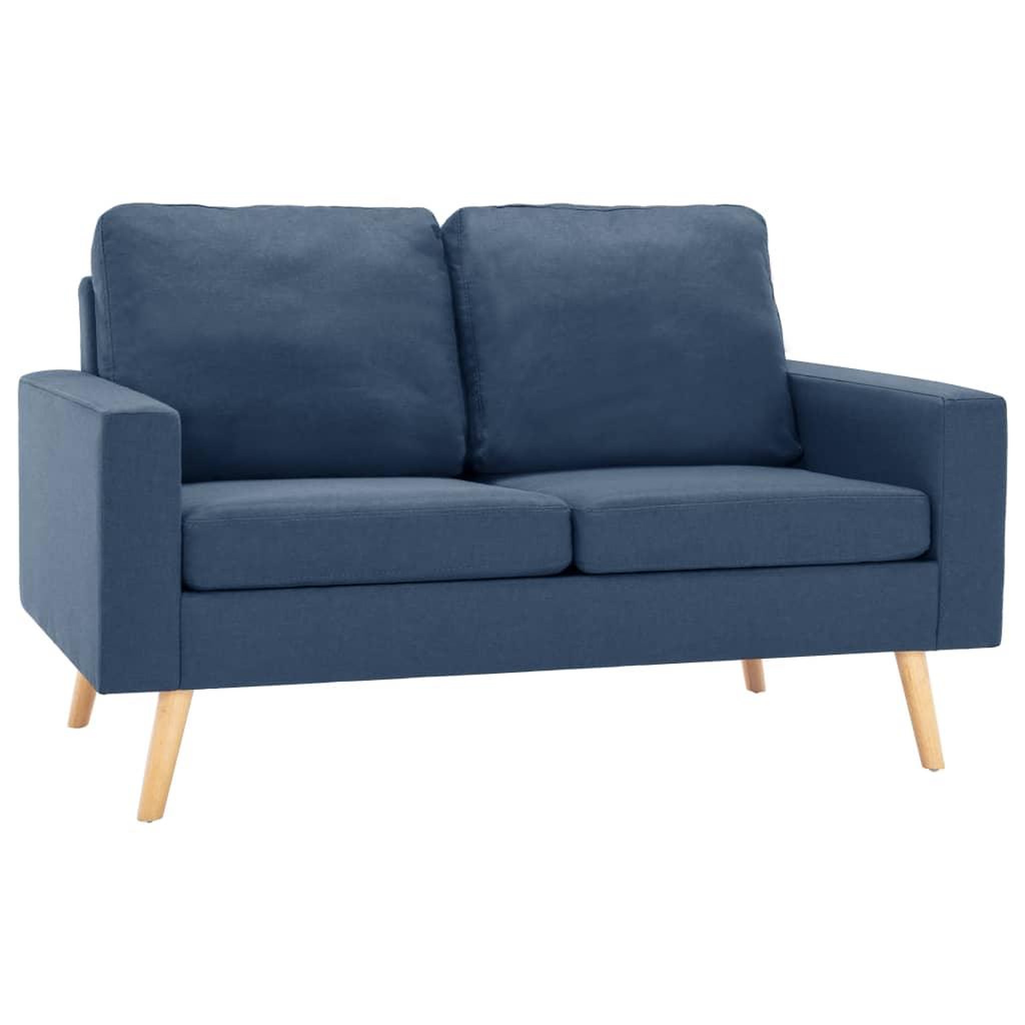 Voir la diapositive 2 : VIDAXL Canape a 2 places Bleu Tissu