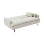 Voir la diapositive 4 : SWEEEK Canapé convertible. John. 2-3 places pieds métal et tissu bouclette blanche  L 210 x P111 x H48cm
