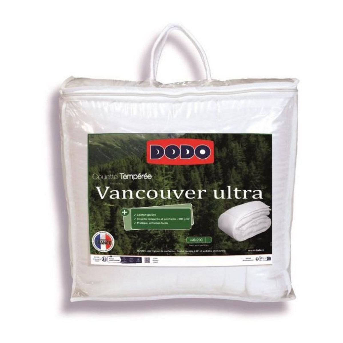 DODO Couette VANCOUVER DODO - 140x200 cm - Ultra tempérée - Fabriqué en France