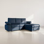 Voir la diapositive 1 : BEST MOBILIER Bianca - canapé d'angle droit 4 places convertible avec coffre en tissu texturé