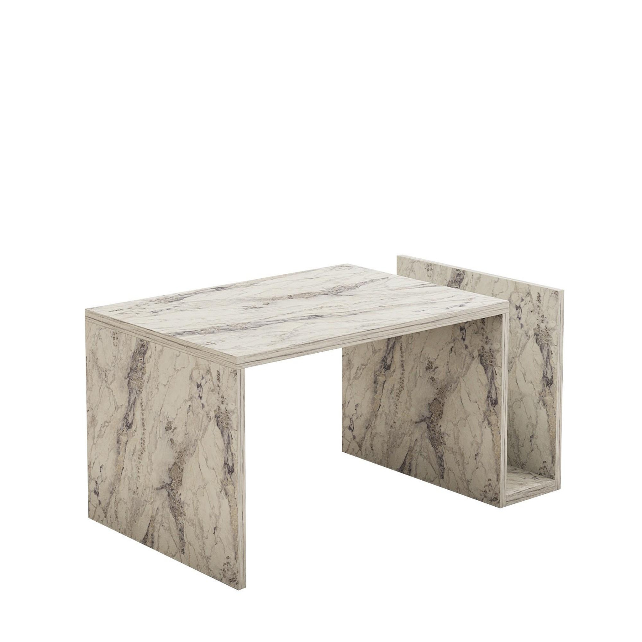 Habitat et Jardin Table basse en bois  memo  - 86 x 50 x 32 cm - marbre freesia