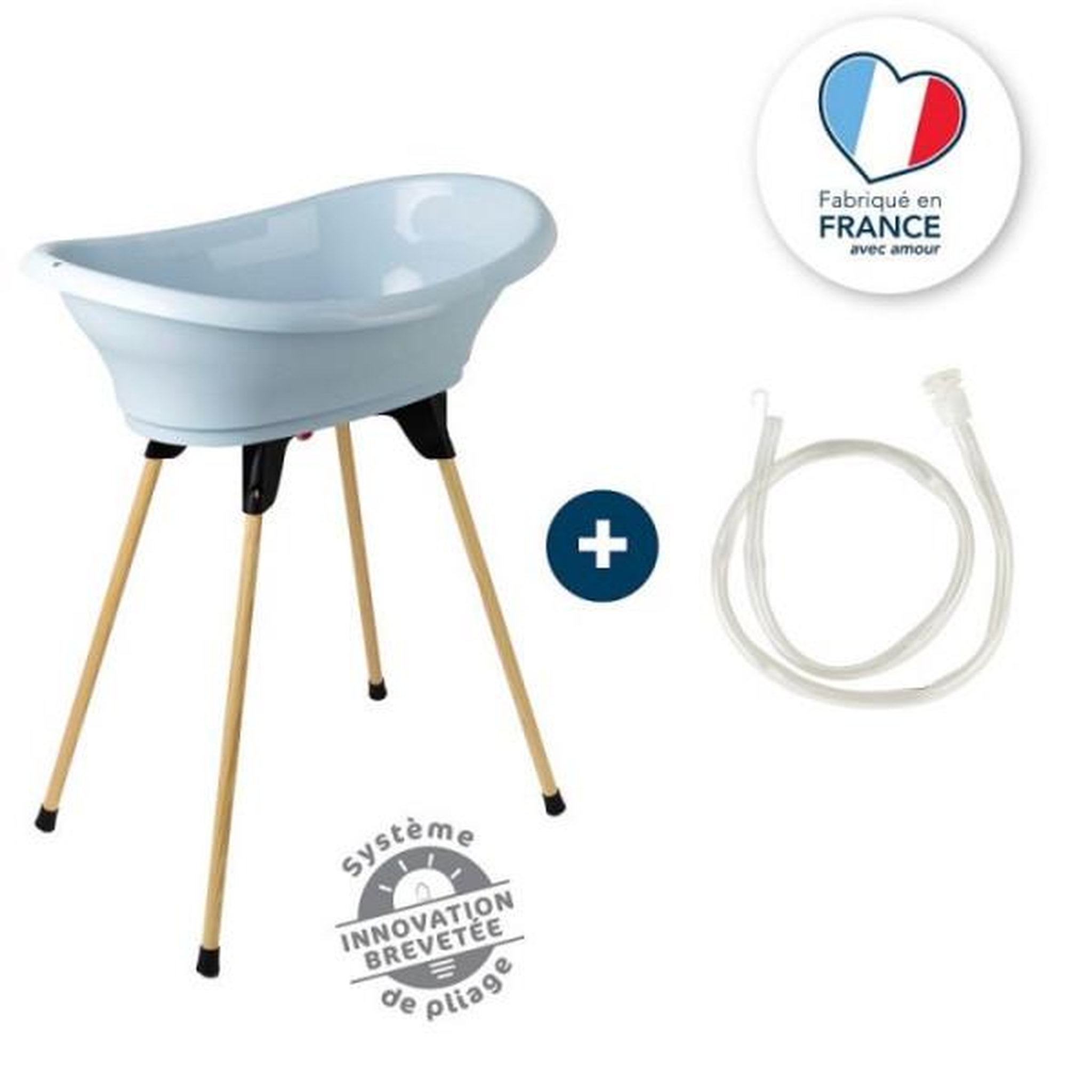 THERMOBABY Kit baignoire VASCO Fleur Bleue - 3 en 1 - 800*500*270 - Bleu - THERMOBABY