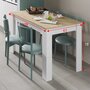 VS VENTA-STOCK Table Fixe Silo Couleur Chêne et Blanc, Table de Cuisine, Longueur 109 cm