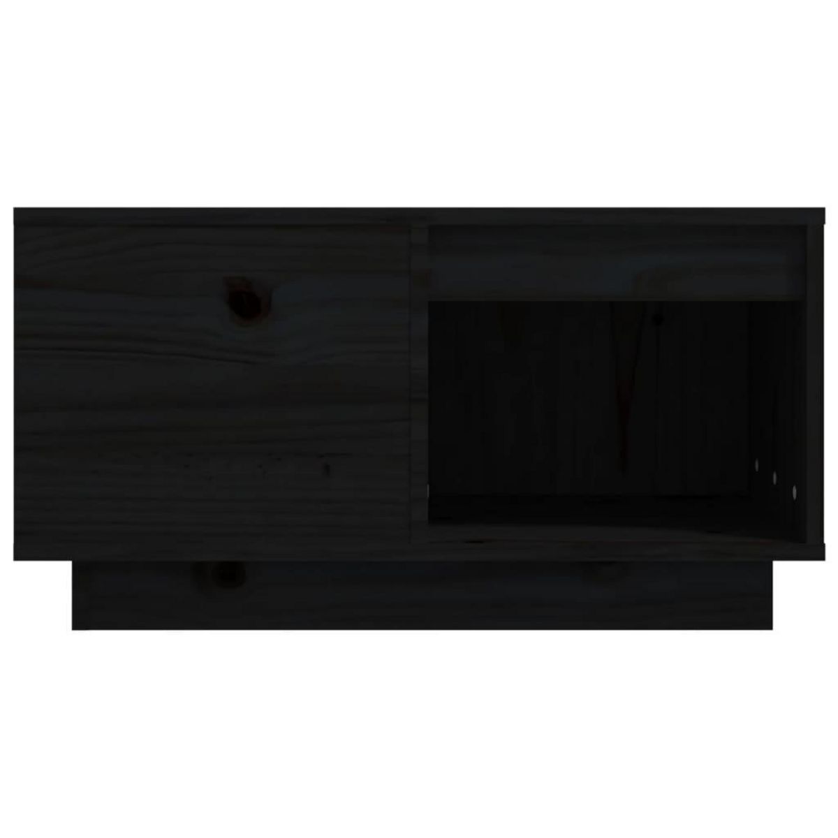 VIDAXL Table basse Noir 60x61x32,5 cm Bois massif de pin