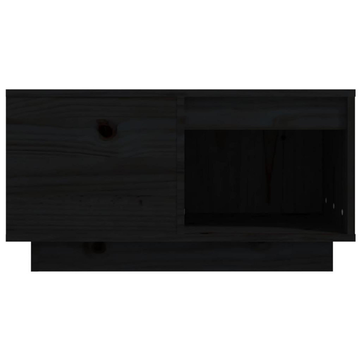VIDAXL Table basse Noir 60x61x32,5 cm Bois massif de pin