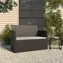 VIDAXL Banc de jardin avec coussins Noir 105 cm Resine tressee