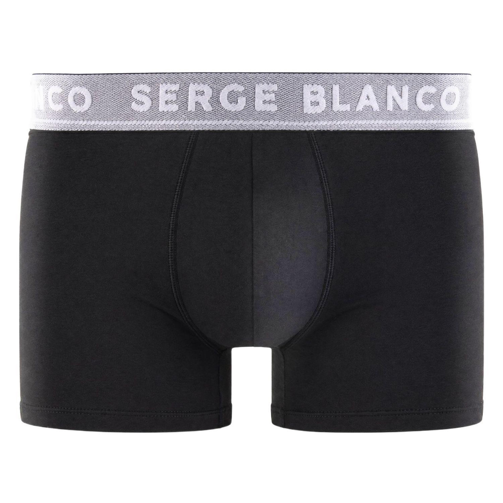 Voir la diapositive 3 : SERGE BLANCO Lot de 3 boxers homme en coton uni Premium