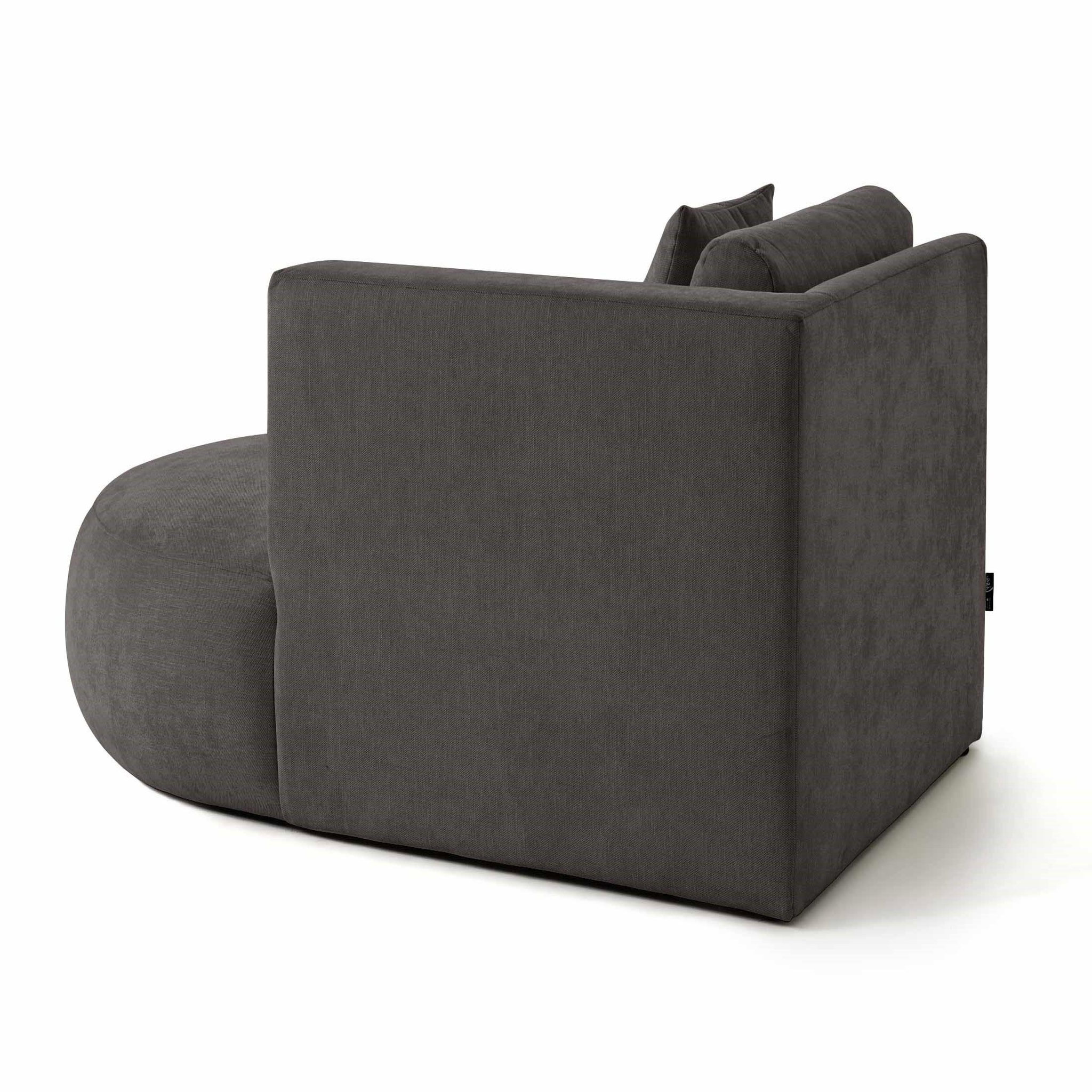 Voir la diapositive 4 : LISA DESIGN Santorini - module d'assise méridienne droit - en tissu texturé