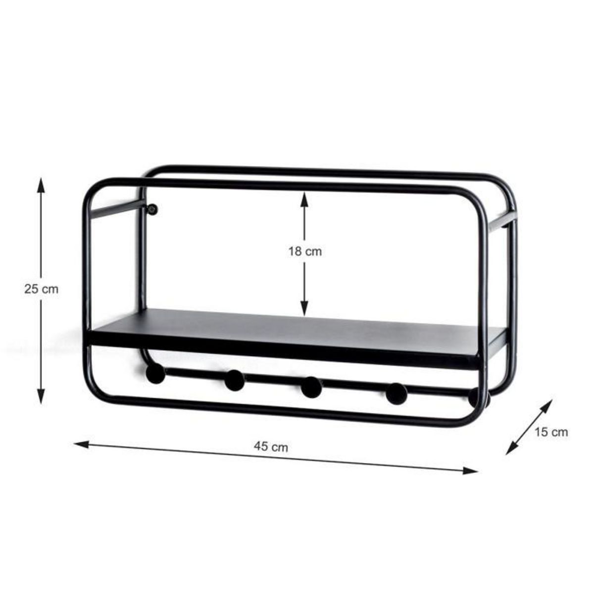 Paris Prix Patère Murale 4 Crochets  Victoire  45cm Noir