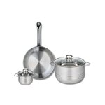 ELO Ensemble de 1 Poêle de cuisson 28 cm et 2 faitouts 12 et 24 cm Elo Profi Brillant